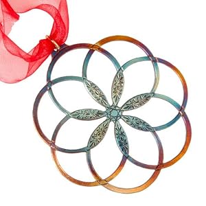 7 Rings of Peace Ornament with Green Ribbon