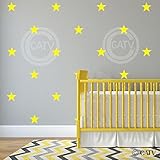 Stars 5" Set of 20 wall pattern decal vinyl stickers (Yellow)