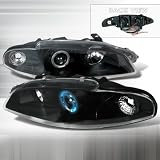 97 98 99 Mitsubishi Eclipse Eagle Talon Projector Headlights - Black (Pair) by