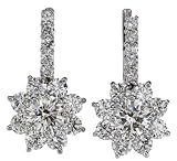18k White Gold Drop Cluster Diamond Earrings (2.29 cttw, E-F Color, VS2 Clarity)