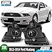 CPW Replacement for [2013-2014 Ford Mustang] Clear Lens Bumper Driving Projector Fog Lights Pair + Wiring + Switch Kit