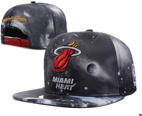 Miami Heat Alternate Team Logo Custom Grey Galaxy Snapback Cap