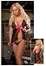 Women’s Babydoll And Thong Red Diamond (Black;One Size)