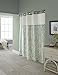 Hookless RBH85MY985 Reseda Vintage Medallion Polyester with PEVA Snap-in Liner and Flex-On Rings Shower Curtain, Green/Cream, 71 x 74
