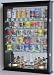 Large Mirror Backed and 7 Glass Shelves Shot Glasses Display Case Holder Cabinet , Black