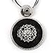 Ornate Enamel Flower Disk Cord Pendant title=