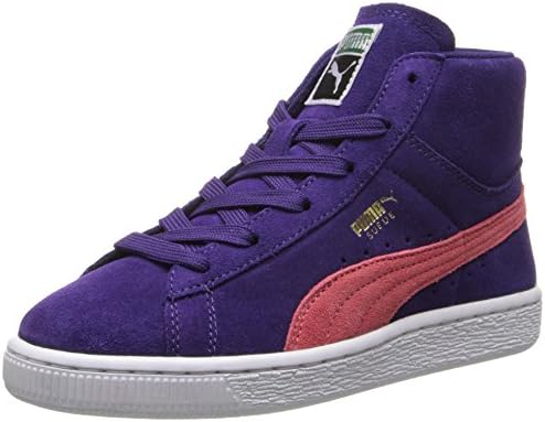 PUMA Suede Classic Mid JR Sneaker,Parachute Purple/Dubarry/Team Gold,1.5 M US Little Kid