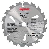 Porter Cable 12800 Riptide 7-1/4-Inch 18 Tooth ATB Thin Kerf Framing Saw Blade with 5/8-Inch and Diamond Knockout Arbor for Blade-Right Saws