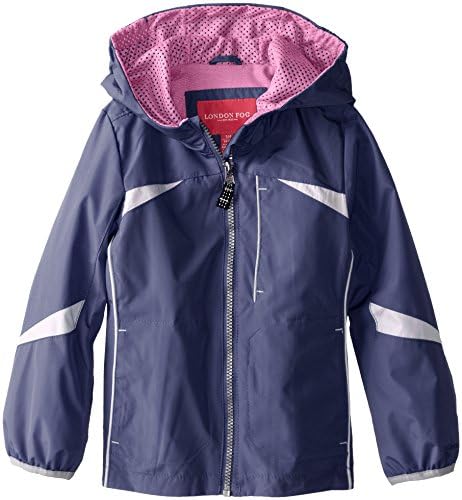 London Fog Little Girls' Radiance Active Jacket, Navy, 6X