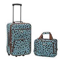 Rockland 2 Piece Luggage Set, Blue Leopard, One Size
