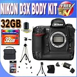 Nikon D3X 24.5MP FX CMOS Digital SLR with 3.0-Inch LCD Body Only (International model No warranty) W/32GB CF Accessory Saver Bundle!