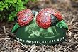 Painted resin tiding stone, ladybugs