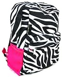 Apparel & Shoes Online Shop Ranking 7. Zebra Stripe Print Backpack Book Bag Hot Pink Trim