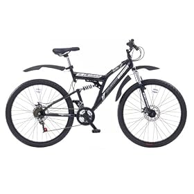 Boss Blackdawn Men's Dual Suspension Mountain Bike - 26-Inch, Black