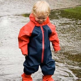 All-in-One Waterproof Suit Navy / Red