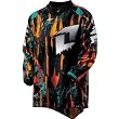 One Industries Twisted Youth Carbon Off-Road Motorcycle Jersey w/ Free B&F Heart Sticker Bundle - Orange