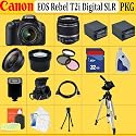 Canon EOS Rebel T2i SLR Digital Camera Kit with 18-55mm Is Lens + Huge Accessories Package Including Wide Angle Macro Lens + 2x Telephoto + 3 Pc Filter KIT + 32gb Sdhc Memory Card + 2x Extended Life Batteries + Hdmi Cable + Soft Carrying Cases + Tripod & Much More !!