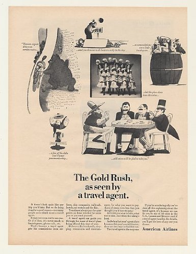 1964 American Airlines Gold Rush Seen Travel Agent Print Ad (47761)