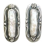 Pearl earrings, 'Elongated Pearl' 0.6