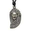 Native American Indian with Feather Headdress Pewter Pendant on Adjustable Choker