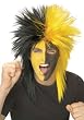 Sports Wig- Black and Yellow - Adult Std.
