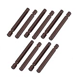 uxcell 六角ドライバービット 金属材質 六角ヒント 磁気ドライバービット 65mm長 ブラウン