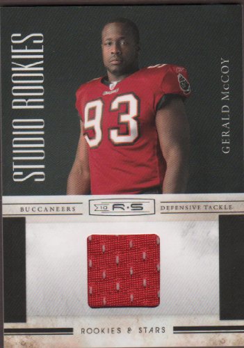 2010 Rookies And Stars Studio Rookies Materials 9 Gerald Mccoy Tampa Bay Buccaneers (Rookie Insert - Piece of Authentic Rookie Worn Jersey - Serial #D To 299 - Football Cards)