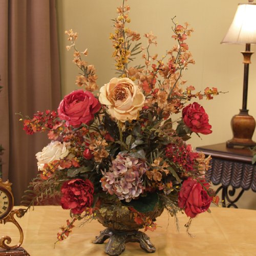 Burgundy & Gold Silk Arrangement