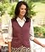 Heathered Cotton/Cashmere Sweater Vest, Merlot, Small