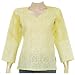 Womens Cotton Long Sleeve Top Blouse Chikan Embroidery Size M