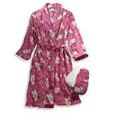 Jolie - Ladies Plus Size Fleece Robe And Slipper Set, Pink, Multi
