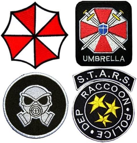 4 of Resident Evil Police Cop Bb Guns Army Navy Paintball Movie Game Jacket Embroidered Iron on Patch