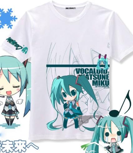 Animeblooms - New VOCALOID 2 Miku Hatsune Anime Cutie White T-Shirt Tee Size M