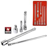Neiko Pro-Grade 9-Piece Wobble Angle Extension Bar Set - 1/4, 3/8 & 1/2-Inch