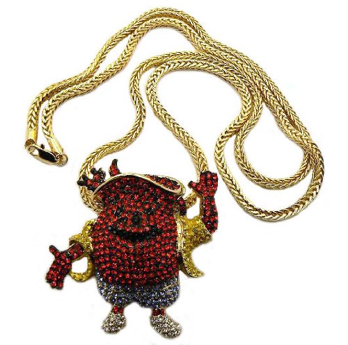 Iced Out Kool Aid Man Hip Hop Pendant Gold Franco Chain