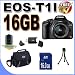 Canon EOS Rebel T1i 15.1 MP CMOS Digital SLR Camera with 3-Inch LCD and EF-S 18-55mm f/3.5-5.6 IS Lens W/ 16GB SDHC Memory + USB Card Reader + Deluxe Case w/Strap + Accessory Saver Bundle! (Free Shipping!)