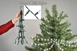Collegiate Color Hookstrand Christmas Lights : Green & White