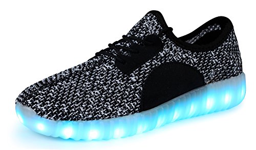 [NEW SIZE VERSION] Santiro Men's Breathable 7 Colors LED Light up Sneakers Flashing Athletic Shoes