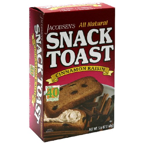 Jacobsen Toast Cinnamon Raisin Snack Toast, 5.6-Ounce Packages (Pack of 12) by Jacobsen Toast