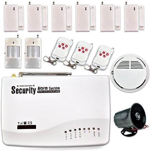 Konxe Home Security Systems Quad Band Digital Speech 6 Wireless Zones and 4 Wired Zones APP Control GSM+MSM Surveillance Alarm with NI-HI Rechargeable Battery for Banks Offices Home etc.