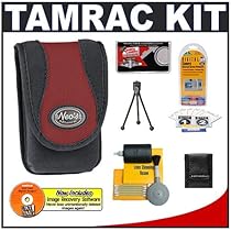 Tamrac 3805 Neoprene Digital 5 Camera Bag (Red) + Accessory Kit for Nikon Coolpix, Canon PowerShot, Pentax Optio, Olympus Stylus, Fuji FinePix, Kodak EasyShare, Casio Exilim, Panasonic Lumix, Samsung and Sony Cyber-Shot Digital Cameras