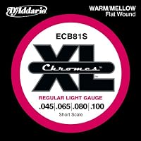 D'Addario ECB81S Chromes Bass Guitar Strings, Short Scale, Light