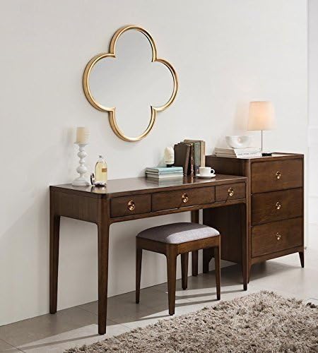 Walnut Mid Century Upholstered Stool -BQ Line