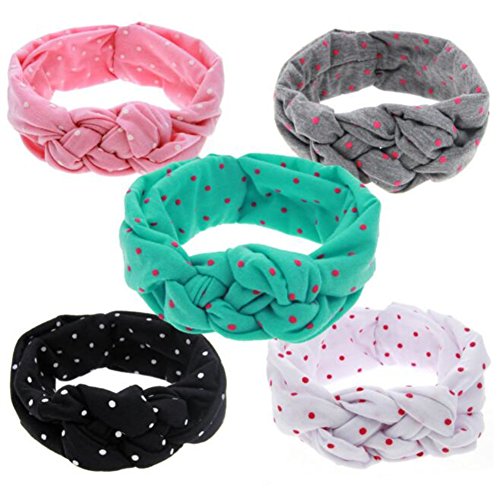 Qandsweet Baby Girl s Turban Head Wrap Knotted Hair Band (5 Pack)