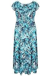 Plus Size Elasticized   Waistline Sequined Tropical Print Maxi Dress 