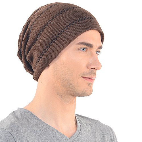 Forbusite mens slouchy long beanie knit cap skull winte…