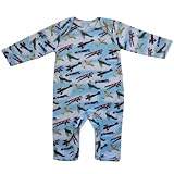 from Powell Craft Powell Craft 100 Cotton Vintage Aeroplane Spitfire Design Jumpsuit Long Sleeve Baby Boys Romper - Great for a new baby gift