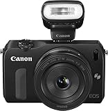 Canon EOS M kompakte Systemkamera (18 Megapixel, 7,6 cm (3 Zoll) Display, Full HD, Touch-Display) inkl. EF-M STM Pancake-Objektiv (22 mm 1
