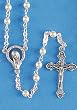 Baptismal Rosary - 3mm Rounded Pearl Beads - 16" Chain - MADE IN ITALY - Gift Box Included - Solid Construction to last.