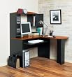 New L-Desk in Black and Cherry Finish By Mylex Furniture